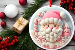 Round Christmas Ornament Sublimation|Clipart Product Image 1