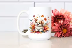 Dog with Autumn Leaves, Transparent PNG Product Image 2