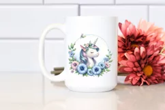 Cute Baby Unicorn with Morning Glory Frame | Sublimation | Product Image 2
