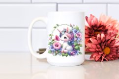 Cute Baby Unicorn with Morning Glory Frame | Sublimation | Product Image 2