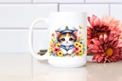 Colorful Smiling Baby Kitten Sailor Clipart Product Image 2