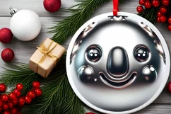 Koala Smiling Round Ornament Sublimation PNG Product Image 2