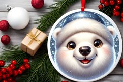 Shiny Christmas Face Round Polar Bear Product Image 2