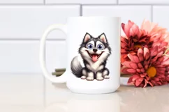 Cute Watercolor Siberian Husky Clipart Product Image 2