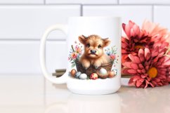 Colorful Baby Highland Cow | Sublimation | Clipart Product Image 2