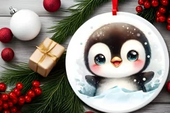 Round Christmas Ornament Sublimation|Clipart Product Image 2
