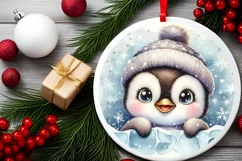 Round Christmas Ornament Sublimation|Clipart Product Image 2