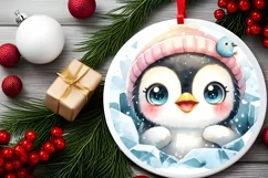 Round Christmas Ornament Sublimation|Clipart Product Image 2