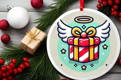 Round Christmas Ornament Sublimation|Clipart Product Image 1