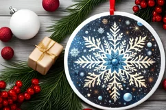 Round Christmas Ornament Sublimation|Clipart Product Image 2