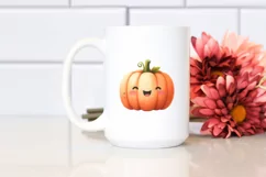 Simple Cute Pumpkin Clipart | Watercolor Sticker Product Image 2