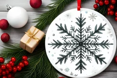 Round Christmas Ornament Sublimation|Clipart Product Image 2