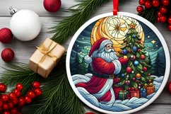 Round Christmas Ornament Sublimation|Clipart Product Image 2