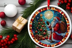 Round Christmas Ornament Sublimation|Clipart Product Image 2