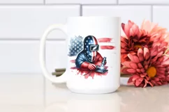 Patriotic Welder Gnome, USA Colors | Sublimation Clipart Product Image 2