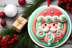Round Christmas Ornament Sublimation|Clipart Product Image 1