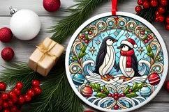 Round Christmas Ornament Sublimation|Clipart Product Image 2