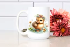 Cute Baby Duck Watercolor PNG Product Image 2