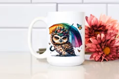 Contempt Baby Owl with Umbrella PNG Product Image 2