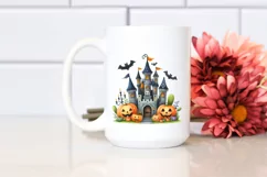 Funny Watercolor Halloween Castle | Clipart Product Image 2