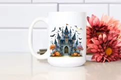 Funny Watercolor Halloween Castle | Clipart Product Image 2