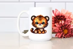 Vibrant Plush Tiger | Watercolor Clipart Product Image 2