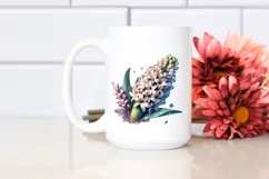 Wooden Hyacinth Watercolor Splash | Sublimation Clipart Product Image 2