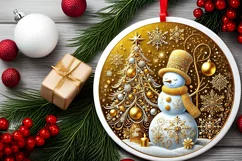 Round Christmas Ornament Sublimation|Clipart Product Image 1