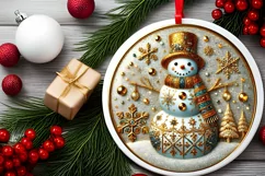 Round Christmas Ornament Sublimation|Clipart Product Image 2