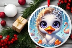 Round Christmas Ornament Sublimation|Clipart Product Image 1