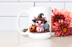 Vibrant Baby Pig Halloween Clipart Product Image 2