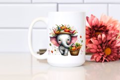 Baby Elephant Basket Clipart Product Image 2