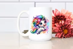Excited Funny Baby Unicorn PNG Product Image 2