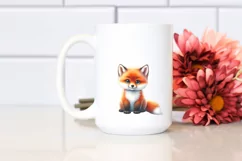 Funny Baby Fox Sitting in Front of Barn | Sublimation | Product Image 2