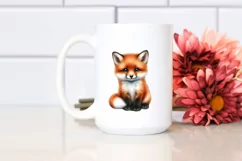 Funny Baby Fox Sitting in Front of Barn | Sublimation | Product Image 2