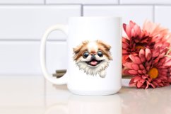 Crazy Looking Japanese Chin Watercolor Clipart Product Image 2