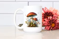 detailed Mushroom Watercolor Splash PNG Product Image 2