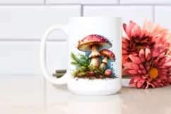 Detailed Mushroom Watercolor Splash PNG Product Image 2