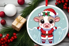 Round Christmas Ornament Sublimation|Clipart Product Image 2