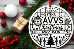 Round Christmas Ornament Sublimation|Clipart Product Image 1