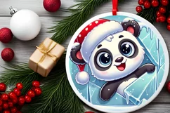 Round Christmas Ornament Sublimation|Clipart Product Image 1