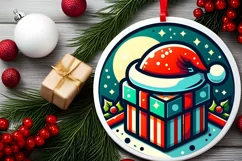 Round Christmas Ornament Sublimation|Clipart Product Image 2