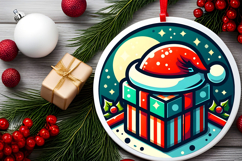 Round Christmass Ornament PNG Product Image 2