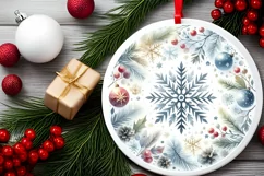 Round Christmas Ornament Sublimation|Clipart Product Image 2