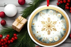 Round Christmas Ornament Sublimation|Clipart Product Image 2