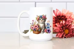 Detailed Baby Cat Basket | Sublimation Clipart Product Image 2