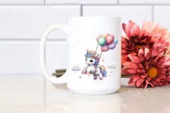 Baby Unicorn Swinging Rainbow | Sublimation Clipart Product Image 2
