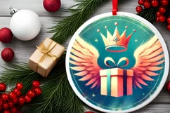 Round Christmas Ornament Sublimation|Clipart Product Image 1