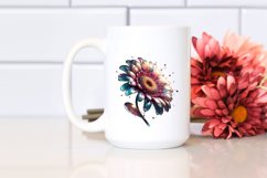 Sophisticated Gerbera with Metallic Insertions Clipart Product Image 2