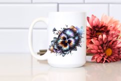 Glossy Shiny Pansy Watercolor Splash | Sublimation | Clipart Product Image 2